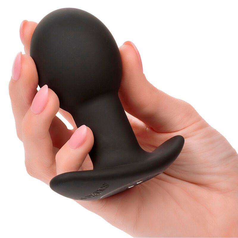PLUG ANAL VIBRADOR UNISEX RECARGABLE CALEXOTICS - ROCK BOTTOM 10 VIBRACIONES SILICONA NEGRO