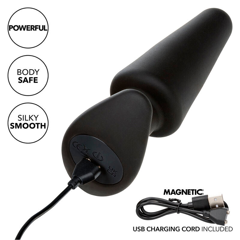 PLUG ANAL VIBRADOR CÓNICO SILICONA UNISEX RECARGABLE CALEXOTICS - ROCK BOTTOM
