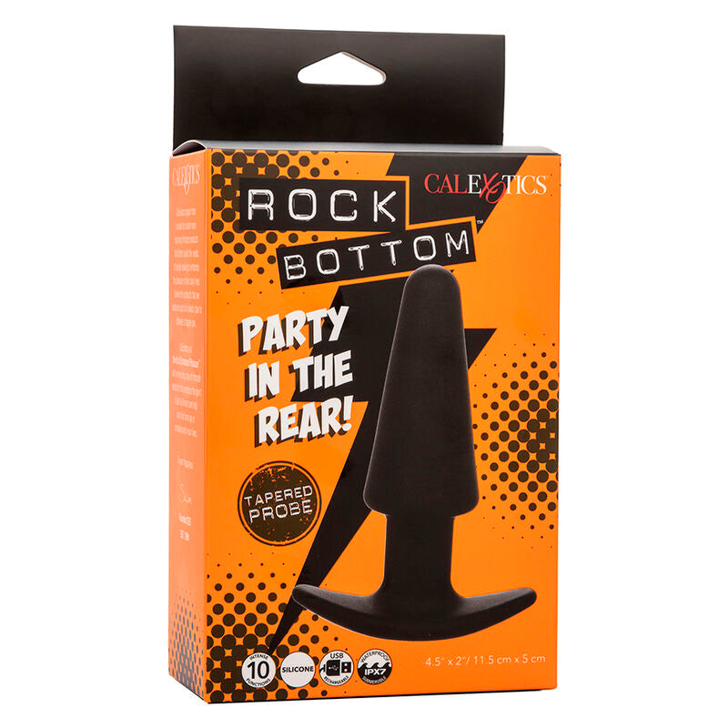 PLUG ANAL VIBRADOR CÓNICO SILICONA UNISEX RECARGABLE CALEXOTICS - ROCK BOTTOM