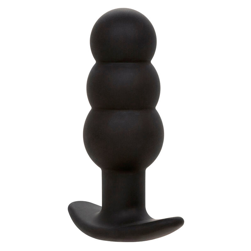 PLUG ANAL VIBRADOR CON CUENTAS CALEXOTICS - ROCK BOTTOM 10 VIBRACIONES SILICONA NEGRO