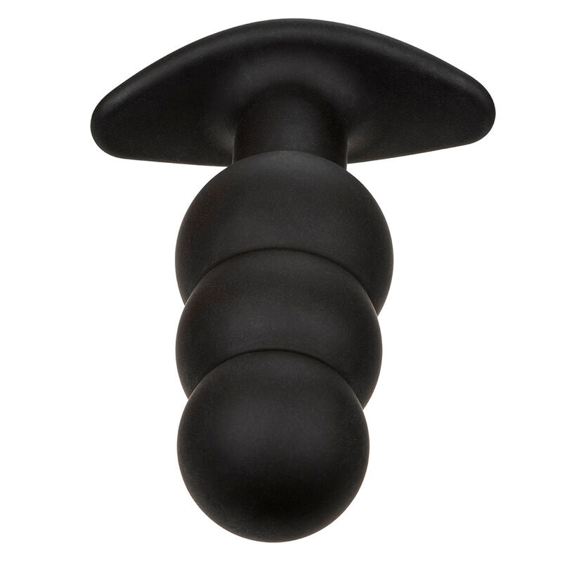 PLUG ANAL VIBRADOR CON CUENTAS CALEXOTICS - ROCK BOTTOM 10 VIBRACIONES SILICONA NEGRO