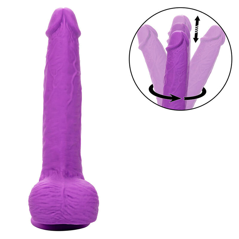 VIBRADOR REALISTICO 17,5 X 4,5 CM CALEXOTICS - STUDS RECARGABLE Y GIRATORIO 10 VIBRACIONES VIOLETA
