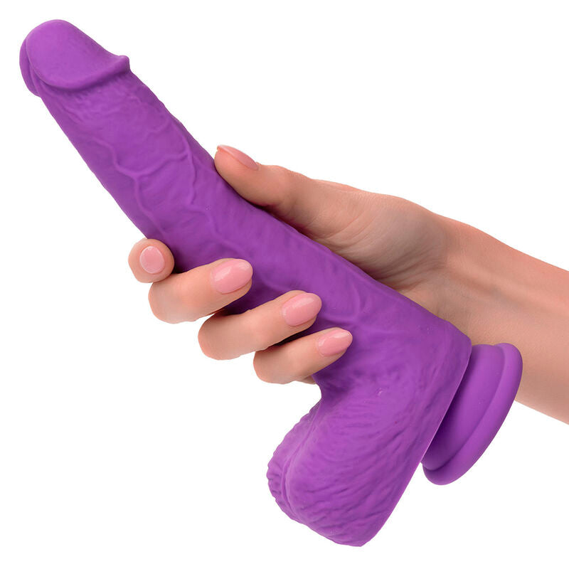 VIBRADOR REALISTICO 17,5 X 4,5 CM CALEXOTICS - STUDS RECARGABLE Y GIRATORIO 10 VIBRACIONES VIOLETA