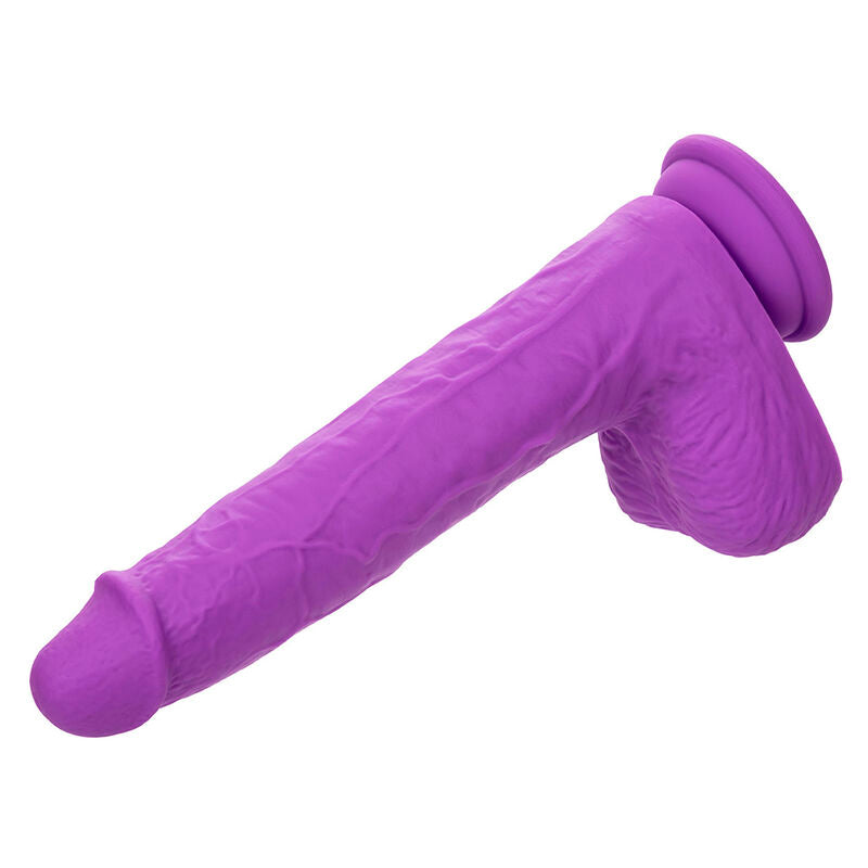 VIBRADOR REALISTICO 17,5 X 4,5 CM CALEXOTICS - STUDS RECARGABLE Y GIRATORIO 10 VIBRACIONES VIOLETA