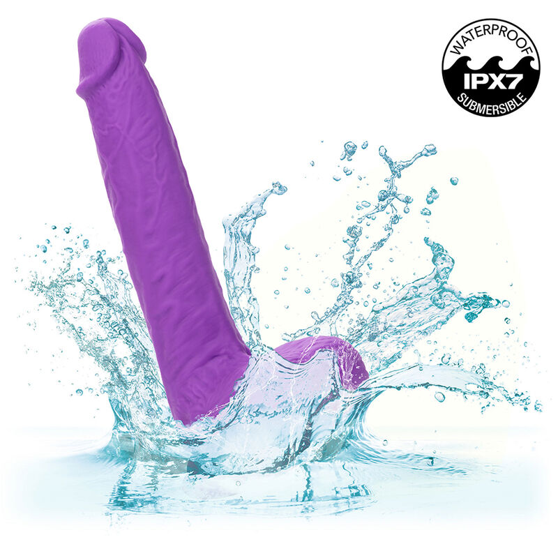 VIBRADOR REALISTICO 17,5 X 4,5 CM CALEXOTICS - STUDS RECARGABLE Y GIRATORIO 10 VIBRACIONES VIOLETA