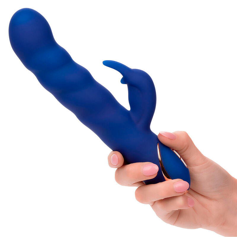 JACK VIBRADOR RABBIT MOVIMIENTO DE ONDAS AZUL RECARGABLE USB