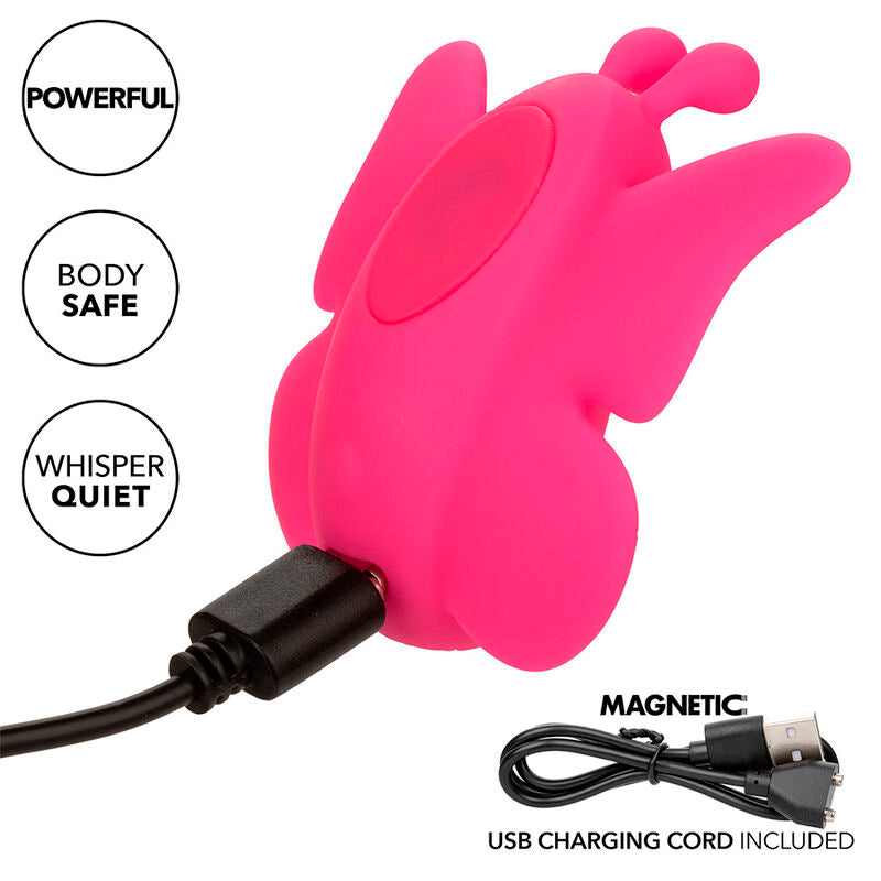 NEON VIBES THE FLUTTER VIBE VIBRADOR DE DEDO ROSA RECARGABLE USB CALEXOTICS