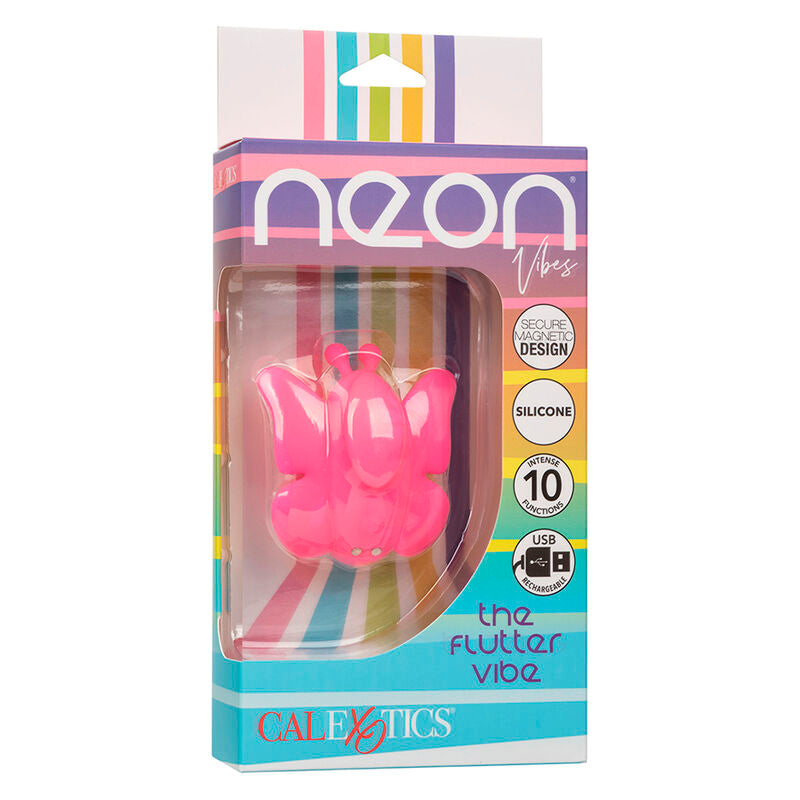 NEON VIBES THE FLUTTER VIBE VIBRADOR DE DEDO ROSA RECARGABLE USB CALEXOTICS
