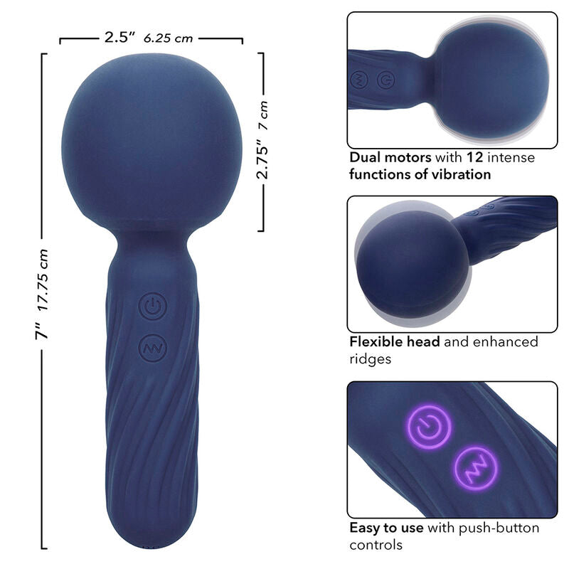 CHARISMA SEDUCTION MASAJEADOR WAND 12 FUNCIONES MORADO RECARGABLE USB CALEXOTICS