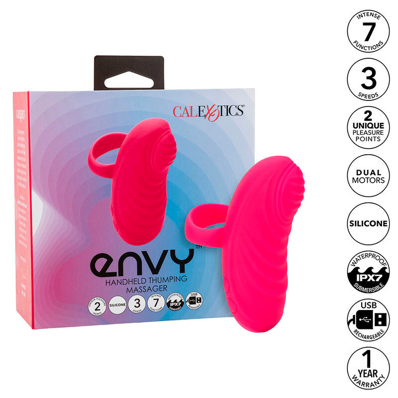 ENVY VIBRADOR PARA DEDO TAPPING 7 VIBRACIONES ROSA RECARGABLE USB CALEXOTICS