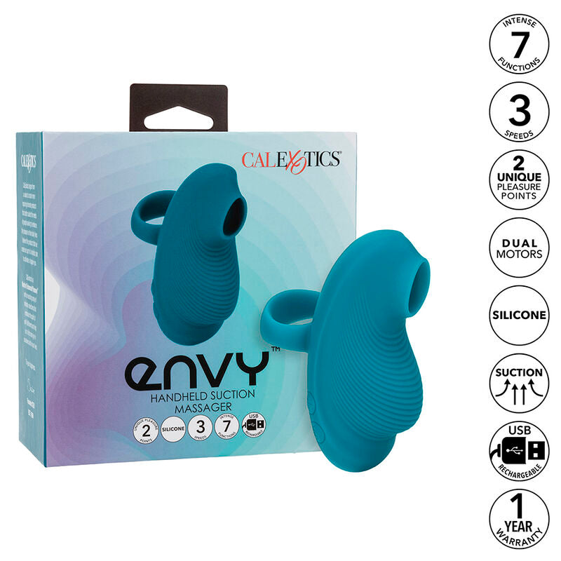 ENVY VIBRADOR SUCCIONADOR PARA DEDO 7 VIBRACIONES AZUL CALEXOTICS