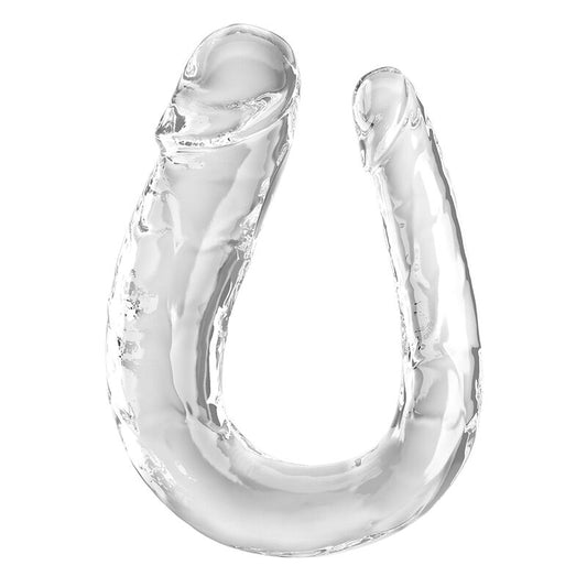 DOBLE DILDO KING COCK - DOUBLE TROUBLE 44 CM TRANSPARENTE