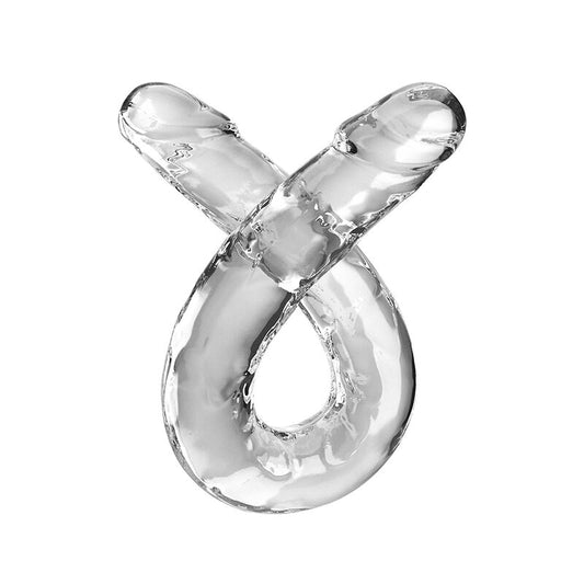 DOBLE DILDO KING COCK - DOUBLE TROUBLE 46 CM TRANSPARENTE