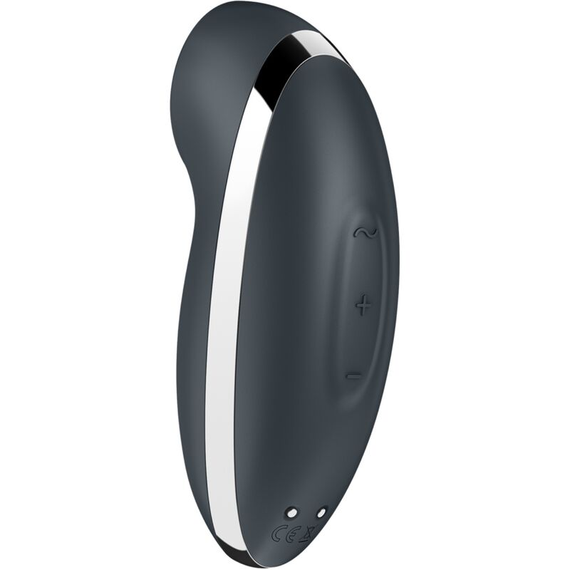 MASAJEADOR ESTIMULADOR DE CLITORIS VIBRADOR SATISFYER - TAP & CLIMAX 2 GRIS