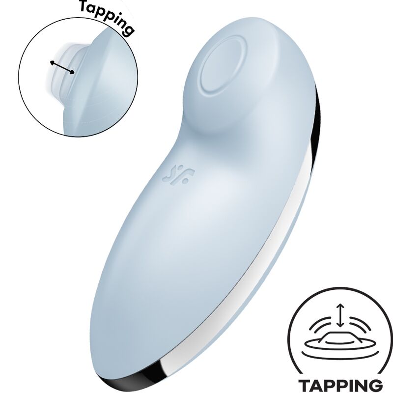MASAJEADOR ESTIMULADOR DE CLITORIS VIBRADOR SATISFYER - TAP & CLIMAX 2 AZUL