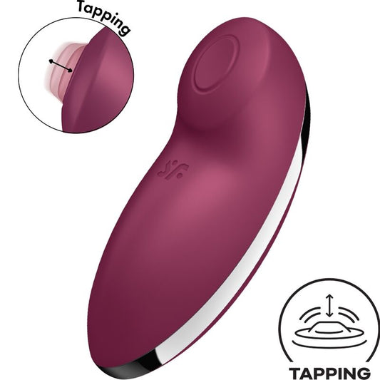 MASAJEADOR ESTIMULADOR DE CLITORIS VIBRADOR SATISFYER - TAP & CLIMAX 2 ROJO