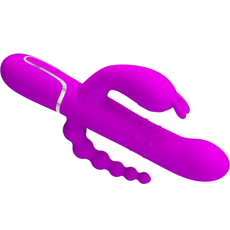 CAMMY TRIPLE VIBRADOR MULTIFUNCIÓN 4 EN 1 ROSA RECARGABLE USB
