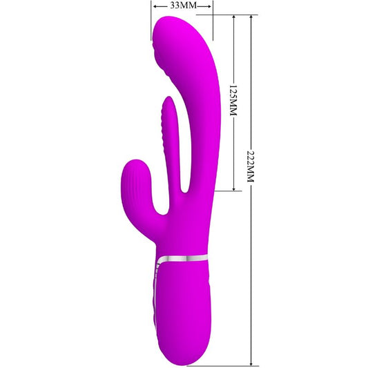 SHANIA TRIPLE VIBRADOR RABBIT MULTIFUNCIÓN ROSA RECARGABLE USB