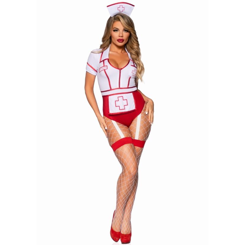DISFRAZ LEG AVENUE - ENFERMERA SEXY ROJO/BLANCO M