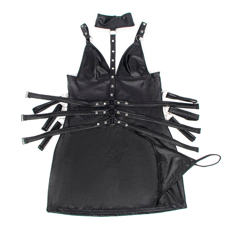 VESTIDO BONDAGE SUBBLIME - 954406 DE CUERO NEGRO S/M