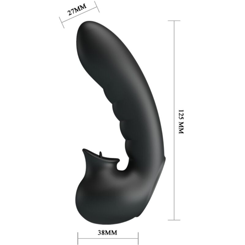 HOBGOBLIN VIBRADOR PARA DEDO 12 VIBRACIONES + ESTIMULADOR CLÍTORIS NEGRO
