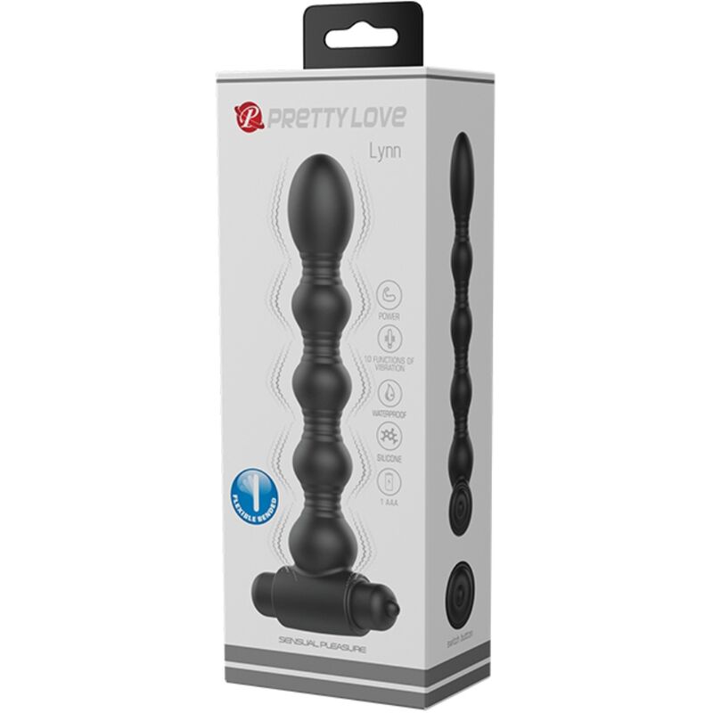 PLUG ANAL VIBRADOR UNISEX CON CUENTAS SILICONA A PILA PRETTY LOVE - LYNN