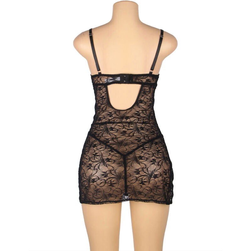 BABYDOLL SUBBLIME - 954185 DE ENCAJE CON TIRANTES AJUSTABLES NEGRO S/M
