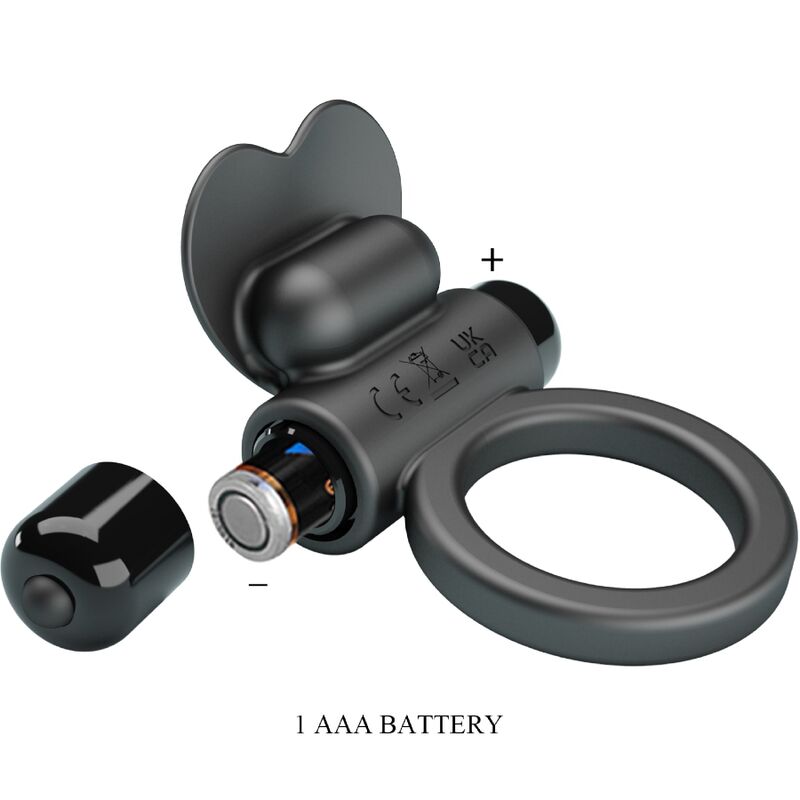 DEBONAIRE ANILLO VIBRADOR CONEJO 10 VIBRACIONES NEGRO BATERÍA AAA