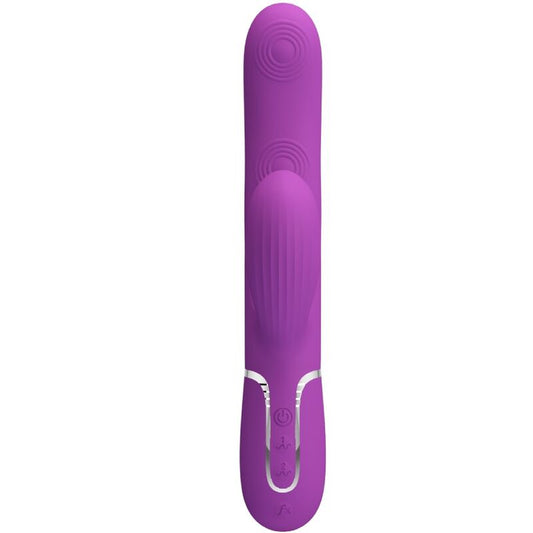 PERLITA VIBRADOR RABBIT MULTIFUNCIÓN 3 EN 1 MORADO RECARGABLE USB