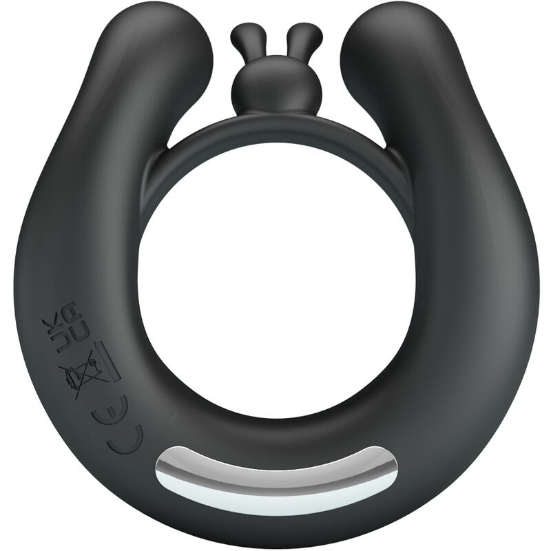 DAHLIA ANILLO VIBRADOR + ESTIMULADOR DE CLÍTOIS 12 VIBRACIONES NEGRO RECARGABLE USB