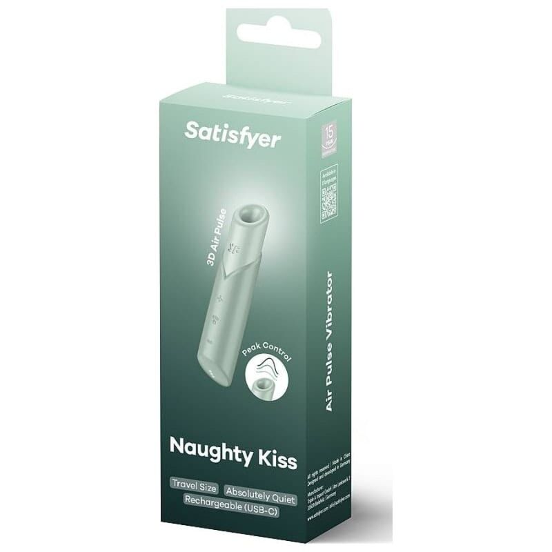 ESTIMULADOR ONDAS DE PRESIÓN DISCRETO SATISFYER - NAUGHTY KISS VERDE AGUA