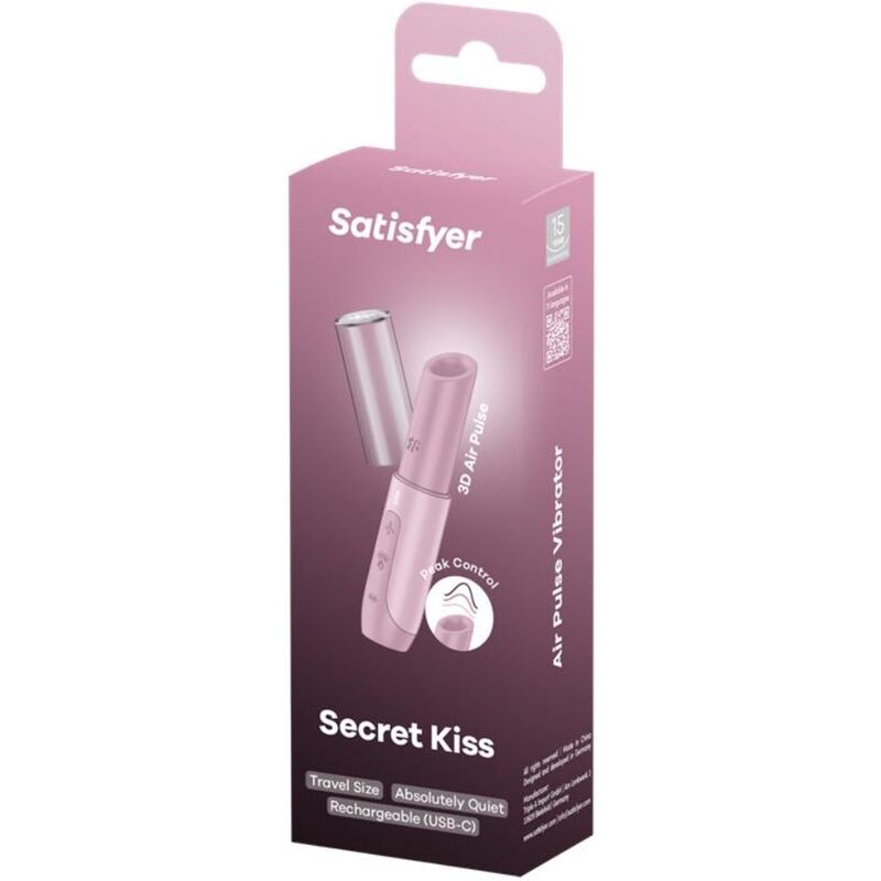SECRET KISS ESTIMULADOR ONDAS DE PRESIÓN DISCRETO SIMIL LABIAL ROSA SATISFYER