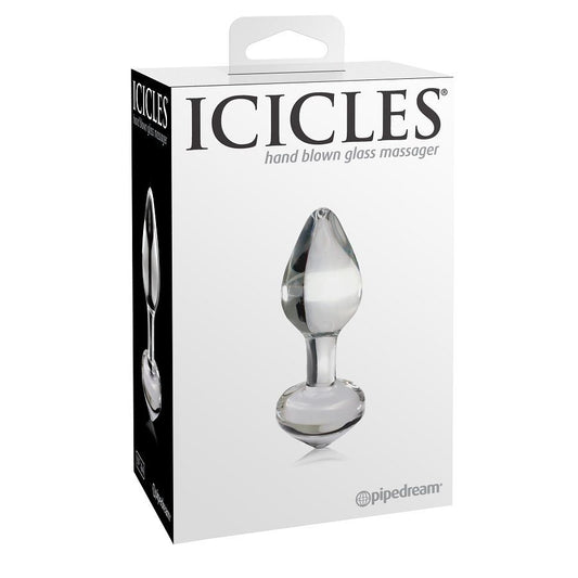 PLUG ANAL CÓNICO DE VIDRIO ICICLES 6,5 X 2,5CM - N. 44 PLUG TRANSPARENTE