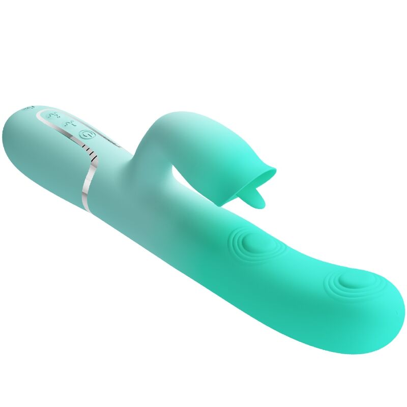 GIGI VIBRADOR RABBIT MULTIFUNCIÓN VERDE AGUA RECARGABLE USB