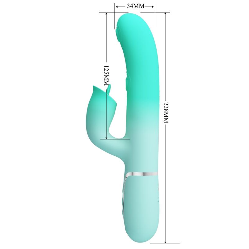 GIGI VIBRADOR RABBIT MULTIFUNCIÓN VERDE AGUA RECARGABLE USB