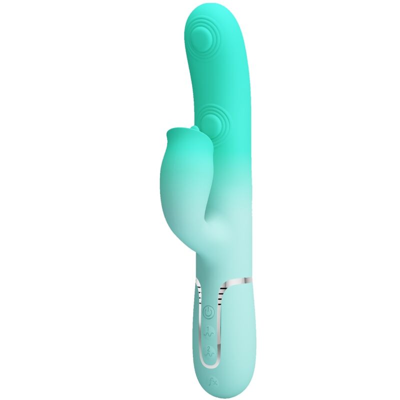 GIGI VIBRADOR RABBIT MULTIFUNCIÓN VERDE AGUA RECARGABLE USB