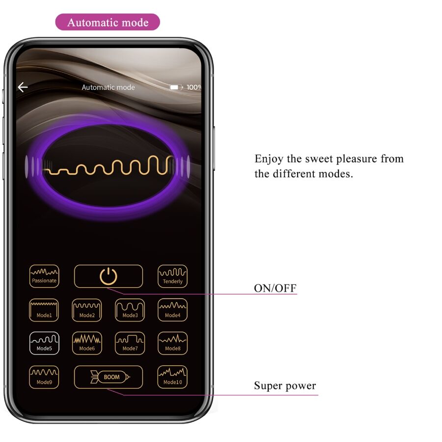 HUEVO VIBRADOR PRETTY LOVE - LEVIATHAN CONTROLADO POR APP MORADO