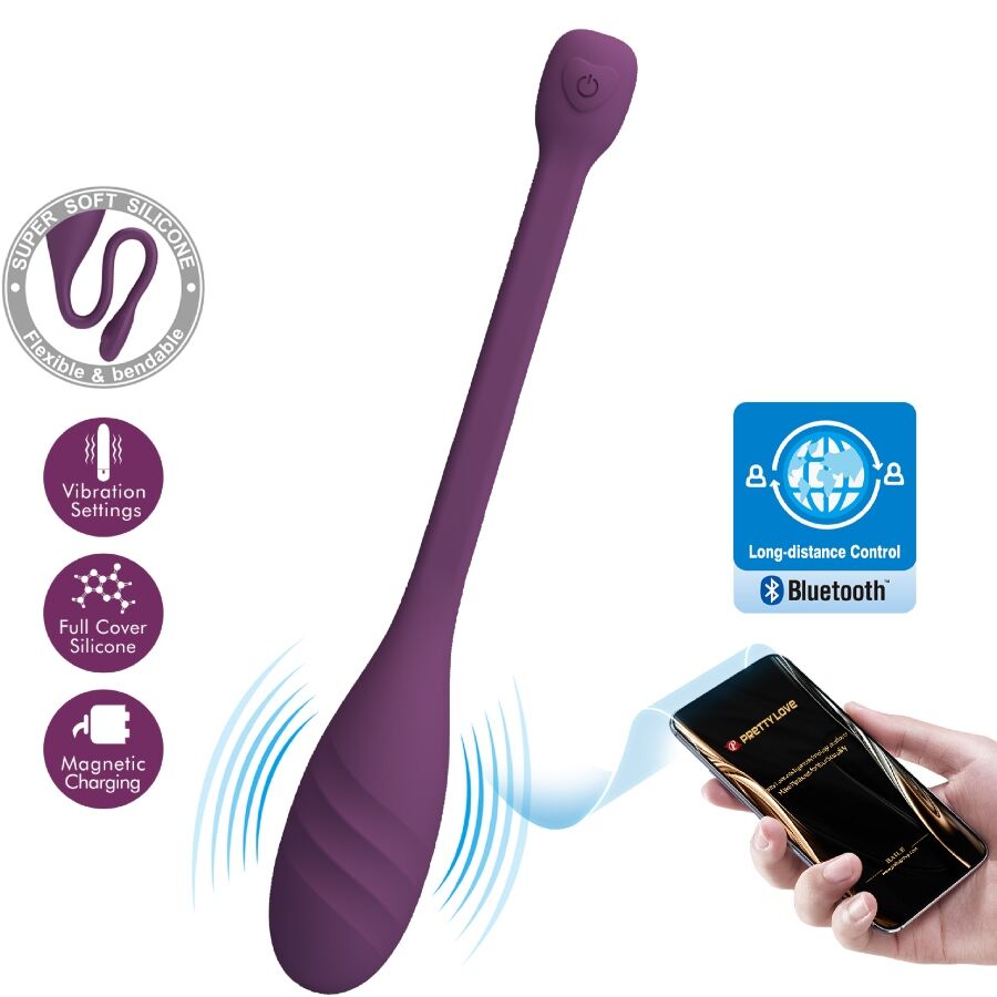 HUEVO VIBRADOR PRETTY LOVE - LEVIATHAN CONTROLADO POR APP MORADO