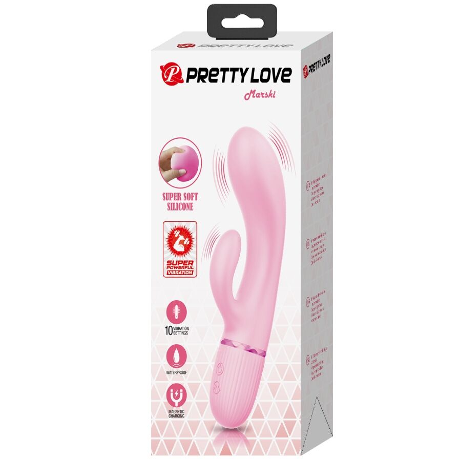 MARSKI VIBRADOR RABBIT CLÁSICO 10 FUNCIONES ROSA RECARGABLE USB