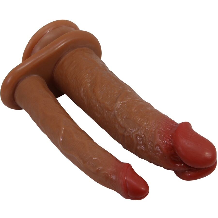 VIBRADOR REALÍSTICO DOBLE DILDO PRETTY LOVE - HULBERT MULATO