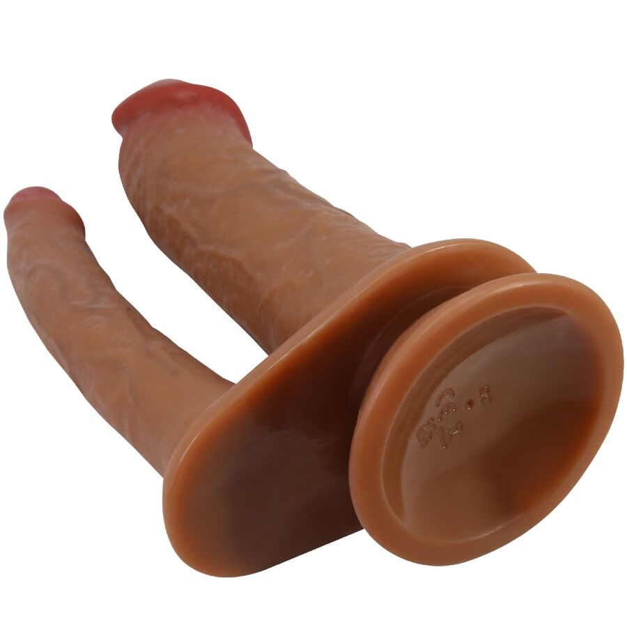 VIBRADOR REALÍSTICO DOBLE DILDO PRETTY LOVE - HULBERT MULATO