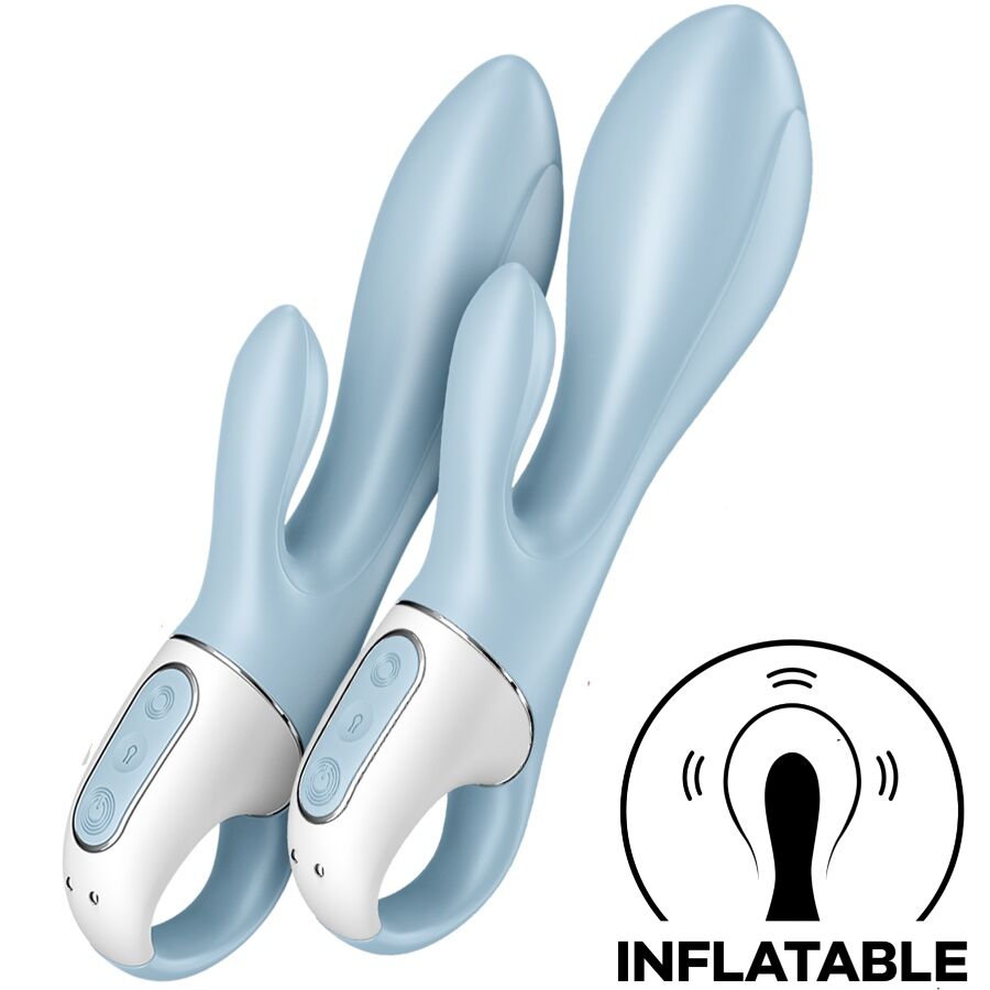 AIR PUMP BUNNY 1 VIBRADOR RABBIT INFLABLE AZUL RECARGABLE USB SATISFYER