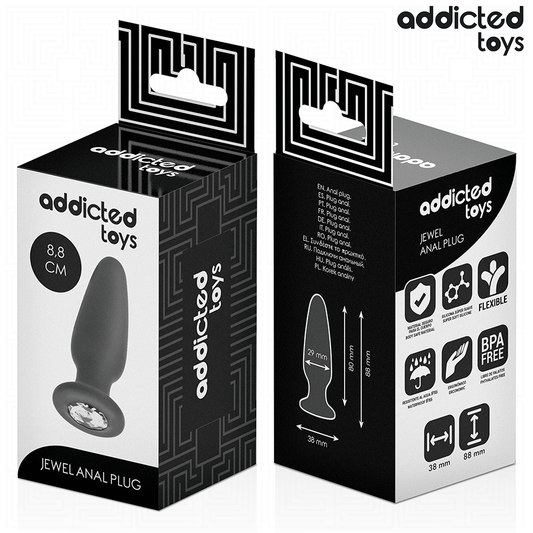 ADDICTED TOYS - PLUG ANAL CON JOYA SILICONA TALLA S 8,8 CM