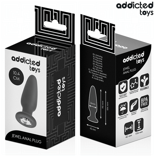 ADDICTED TOYS - PLUG ANAL CON JOYA SILICONA TALLA M 10,4 CM