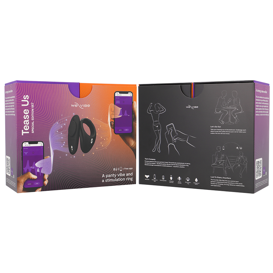 TEASE US SET BOND + MOXIE 2 ANILLOSVIBRADORES CONTROLADOS POR APP WE VIBE