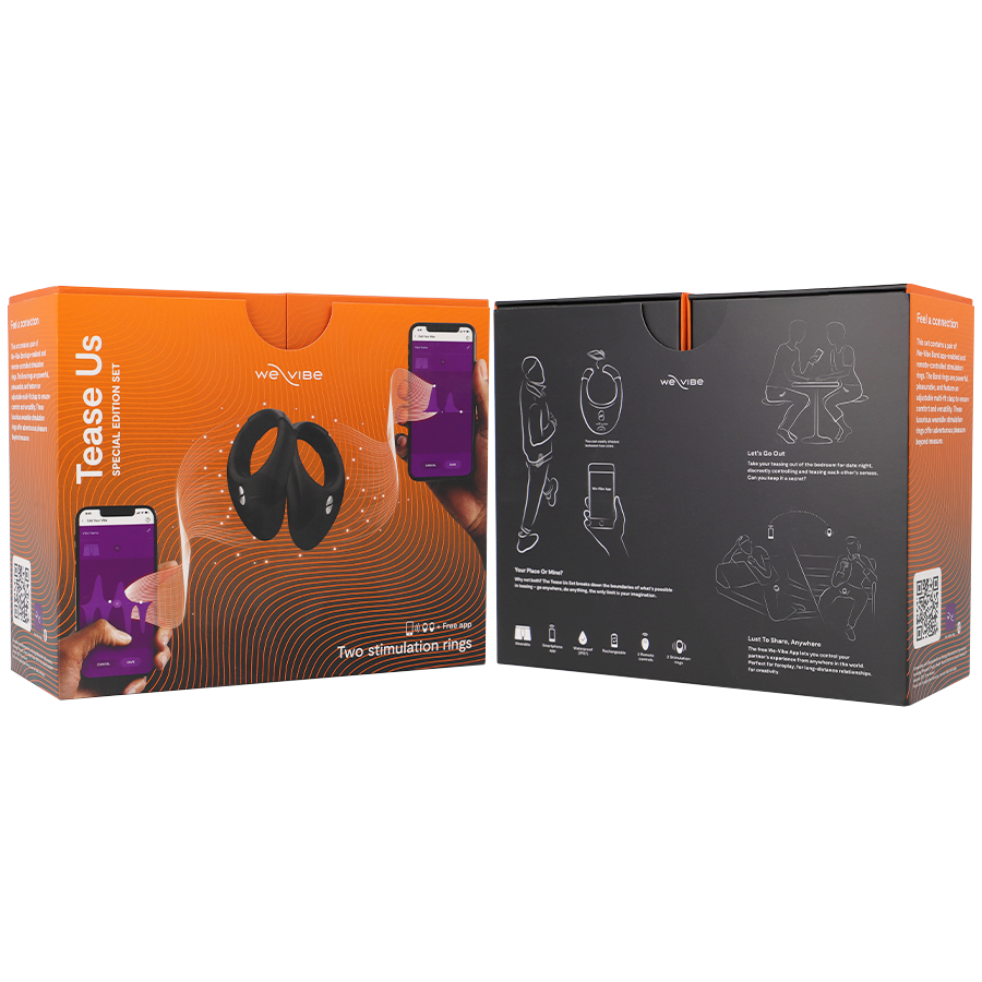 TEASE US SET BOND + BOND 2 ANILLOS VIBRADORES CONTROLABLES POR APP WE VIBE