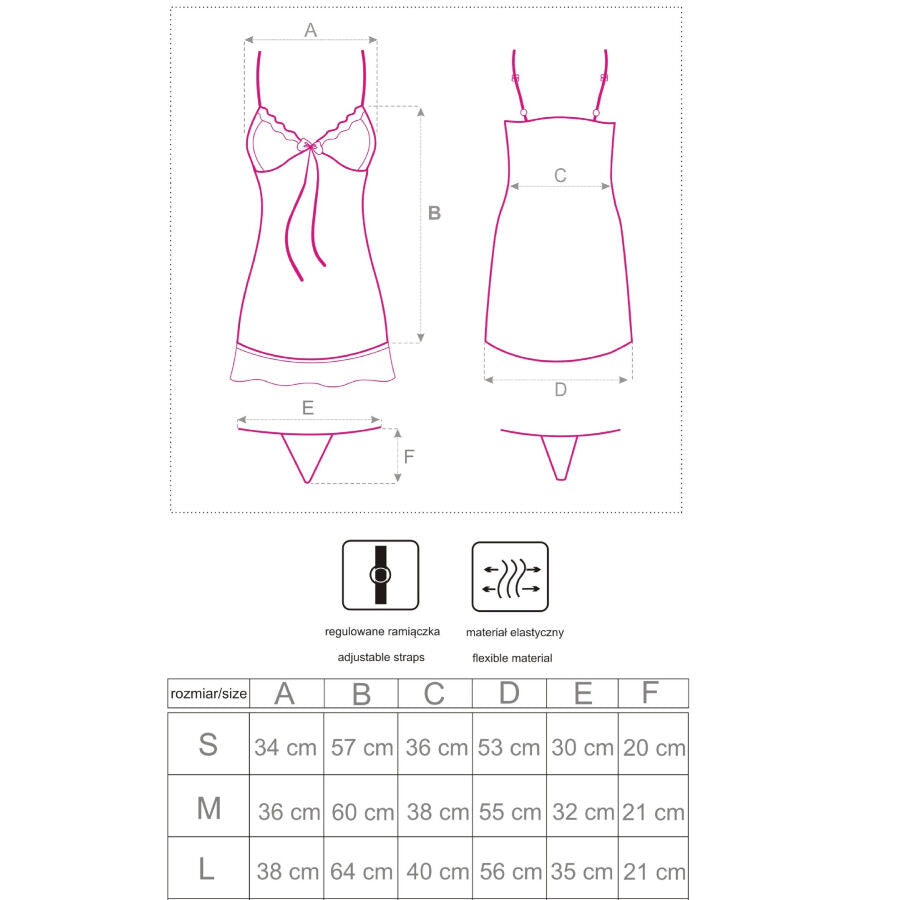 LIVCO CORSETTI FASHION - LUISE 1710 BABYDOLL + TANGA NEGRO