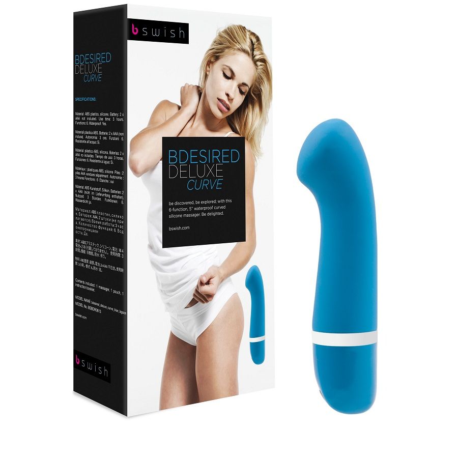 BDESIRED DELUXE CURVE MINI VIBRADOR PUNTO G AZUL LAGOON BATERÍAS AAA