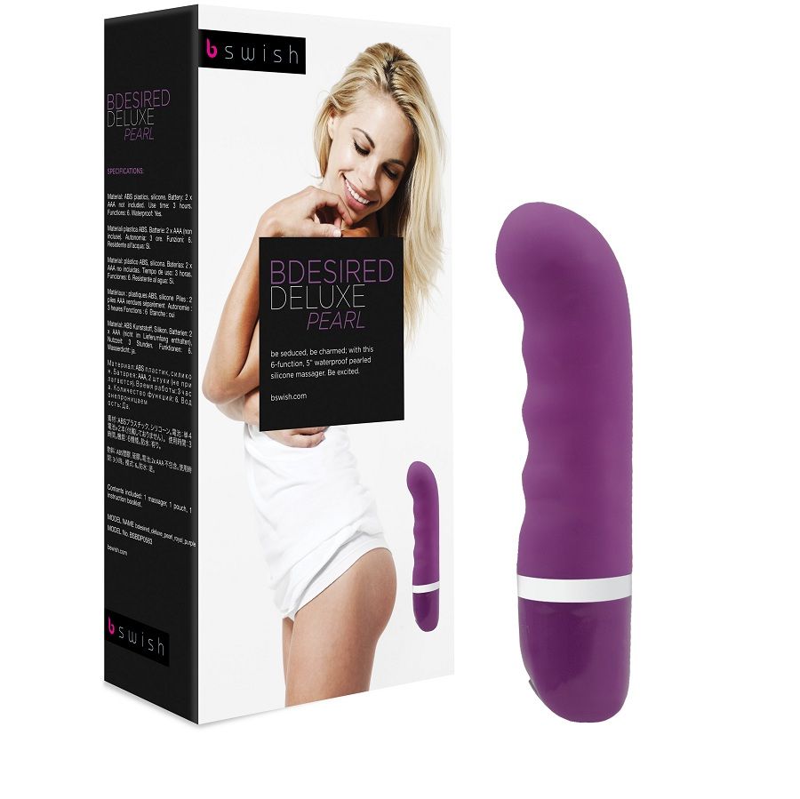BDESIRED DELUXE PEARL ROYAL MINI VIBRADOR PUNTO G LILA BATERÍAS AAA