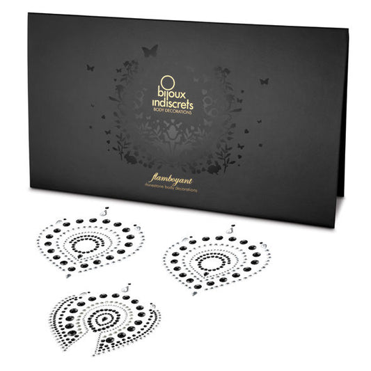 DECORACIÓN CORPORAL BIJOUX - INDISCRETS FLAMBOYANT NEGRO & PLATA
